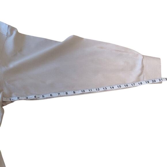 Joseph A. Bank Cream Long Sleeve Button-Up Shirt 17.5-34 - Picture 6 of 9